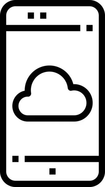 Mobiles Symbol Für Cloud Verbindung Umriss Stil — Stockvektor