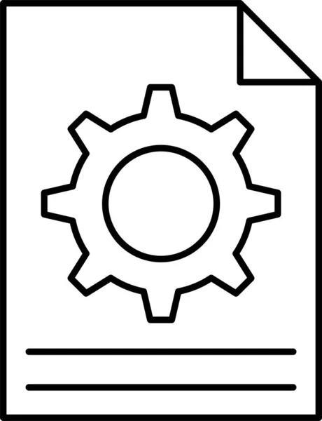 Fichier Document Icône Papier Dans Style Contour — Image vectorielle