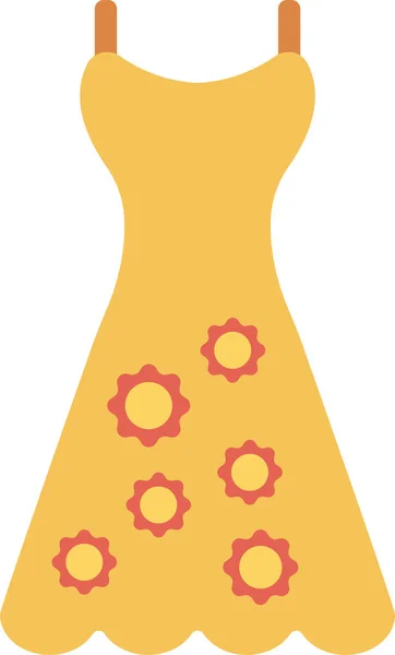 Vestido Tela Icono Moda Estilo Plano — Vector de stock