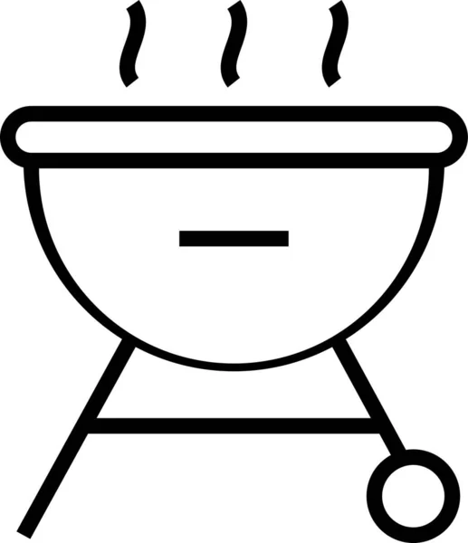 Kookgerei Barbecue Icoon Grote Lijnen — Stockvector
