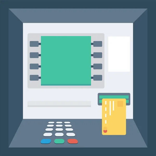 Atm Atmscreen Bank Icône Dans Style Plat — Image vectorielle