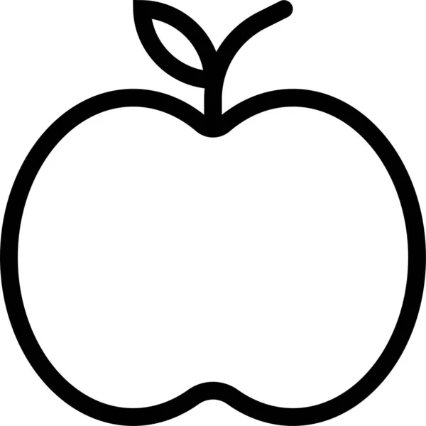 Яблучний Іконка Їжі Контурному Стилі — стоковий вектор