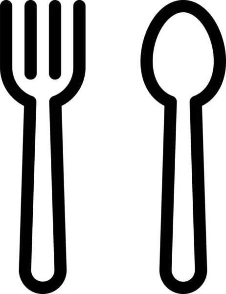 Fork Cozinha Restaurante Ícone Estilo Esboço — Vetor de Stock