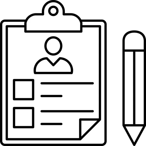 Appunti Creare Icona Del Documento Stile Contorno — Vettoriale Stock