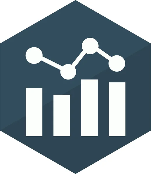 Análisis Analítico Icono Diagrama Estilo Plano — Vector de stock