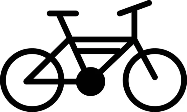 Katı Biçimli Bisiklet Bisikleti Egzersiz Simgesi — Stok Vektör