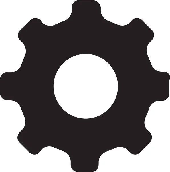 Control Gear Options Icon Solid Style — Stock Vector