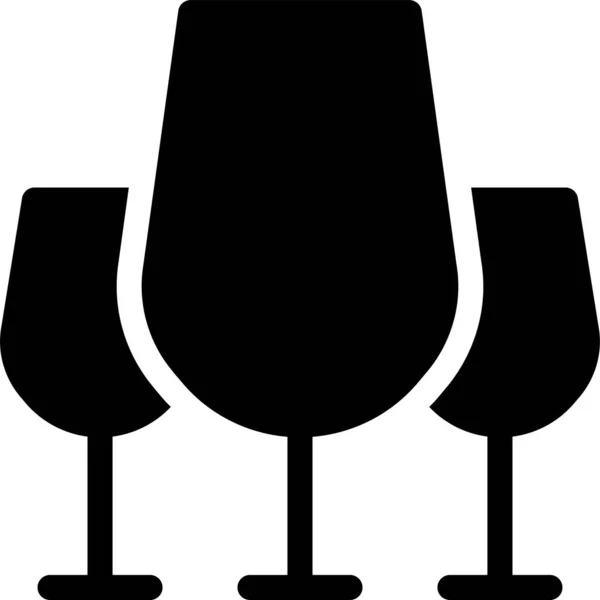 Drank Drinkglas Leeg Glas Icoon Massieve Stijl — Stockvector