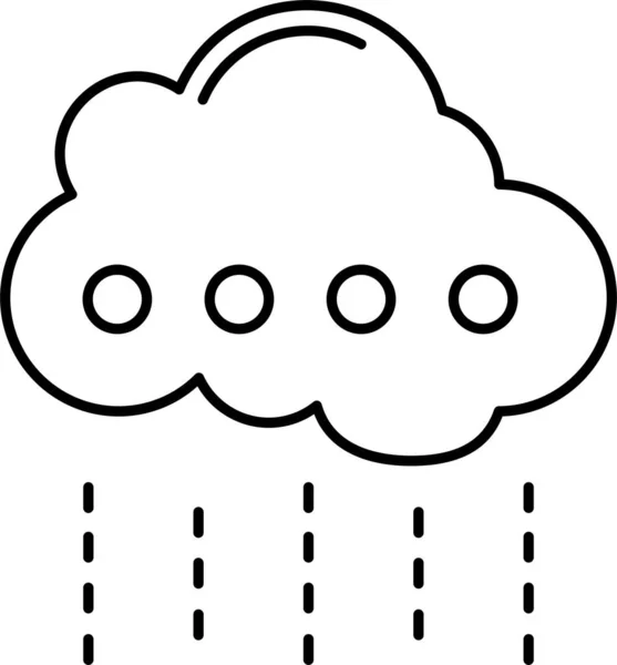 Icône Serveur Cloud Computing Dans Style Contour — Image vectorielle