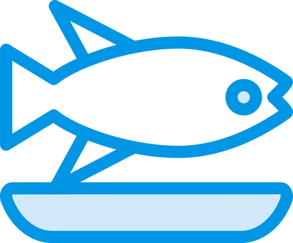 动物水族馆鱼图标充填 轮廓风格 — 图库矢量图片