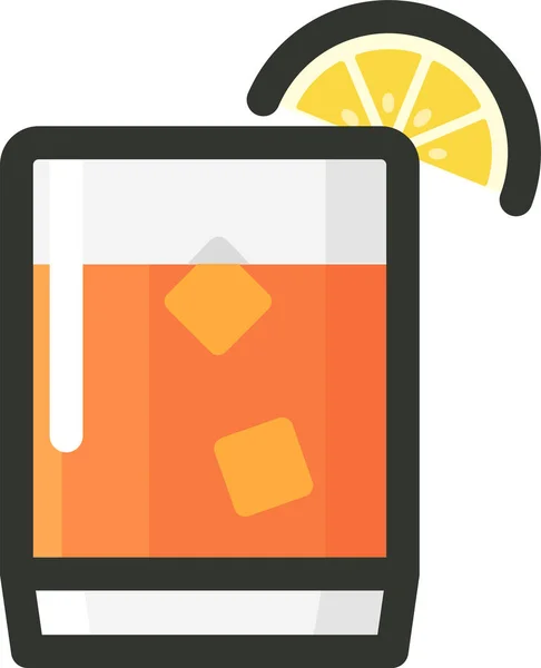 Beverage Cocktail Drink Icon Filled Outline Style — Stock Vector