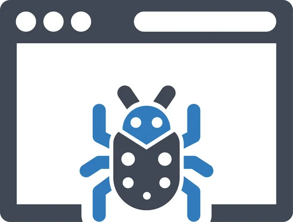Bug Icône Virus Informatique Dans Style Solide — Image vectorielle