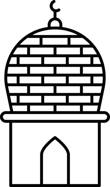 Building Dome Mosque Icon Outline Style — Stock Vector