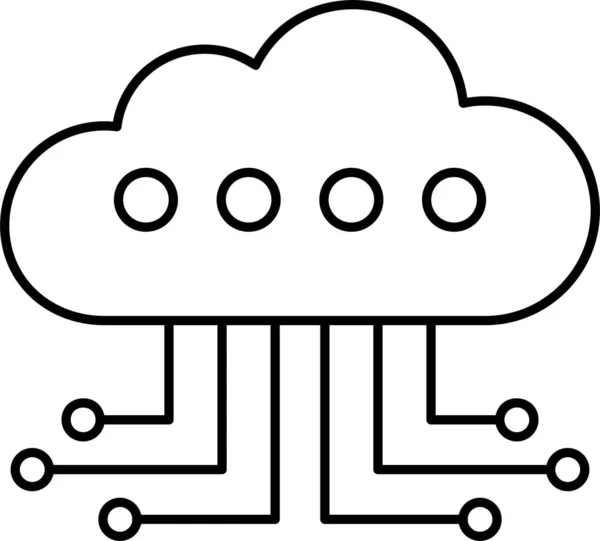 Icône Connexion Cloud Computing Dans Style Outline — Image vectorielle