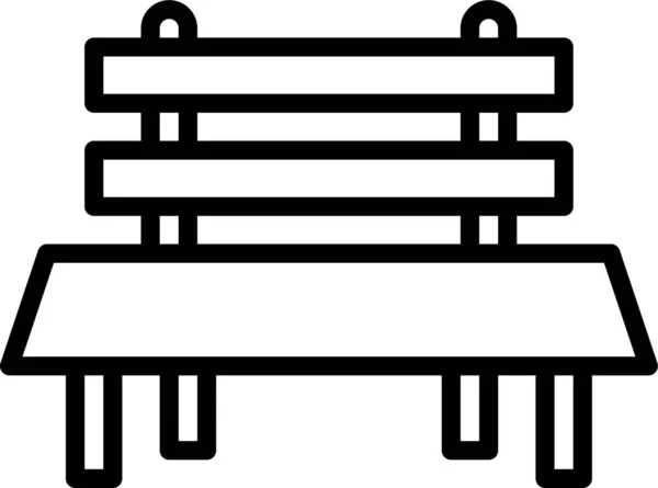 长椅公园座位图标 轮廓风格 — 图库矢量图片