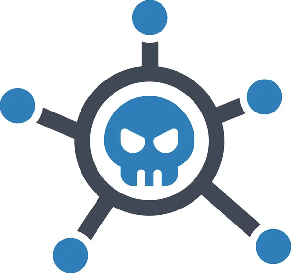 Ícone Vírus Ameaça Malware Estilo Sólido — Vetor de Stock