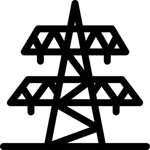 Icono Actual Energía Eléctrica Estilo Sólido — Archivo Imágenes Vectoriales