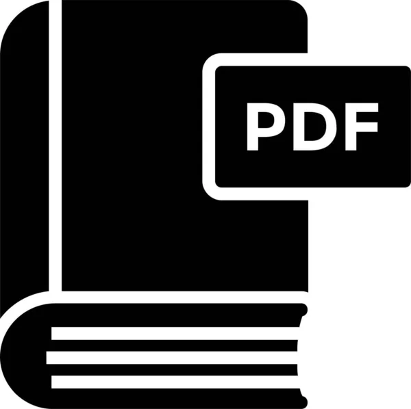 Livro Ebook Pdf Ícone Estilo Sólido —  Vetores de Stock