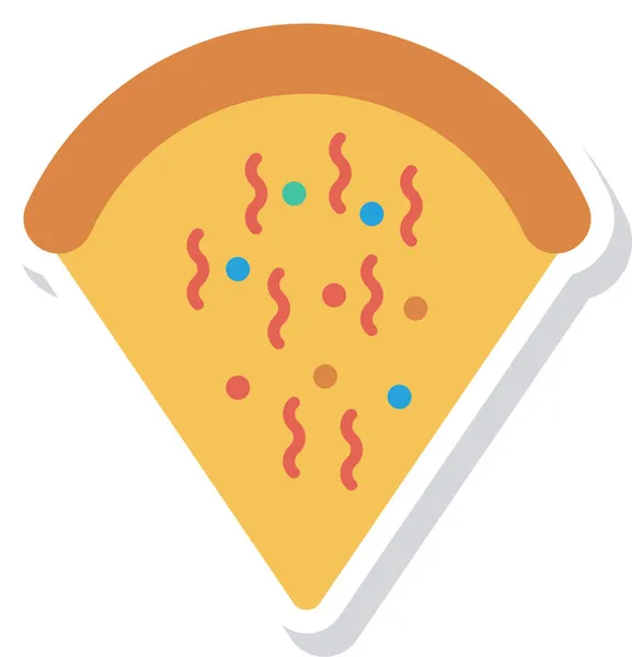 Icono Pizza Chatarra Comida Rápida Estilo Plano — Vector de stock