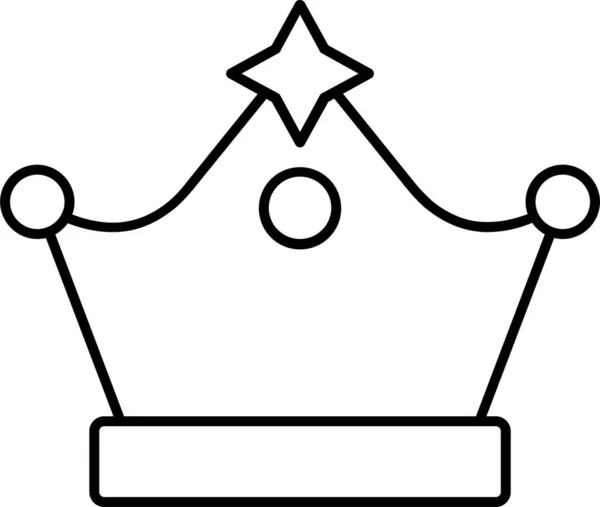 Corona Imperio Rey Icono Estilo Esquema — Vector de stock