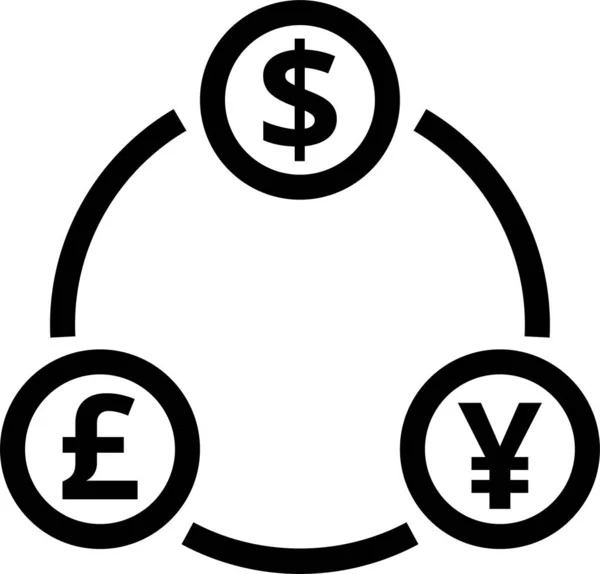 Moneda Dólar Icono Cambio Estilo Esquema — Vector de stock
