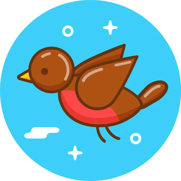 Иконка Летящего Животного Птицы Стиле Заполненного Контура — стоковый вектор