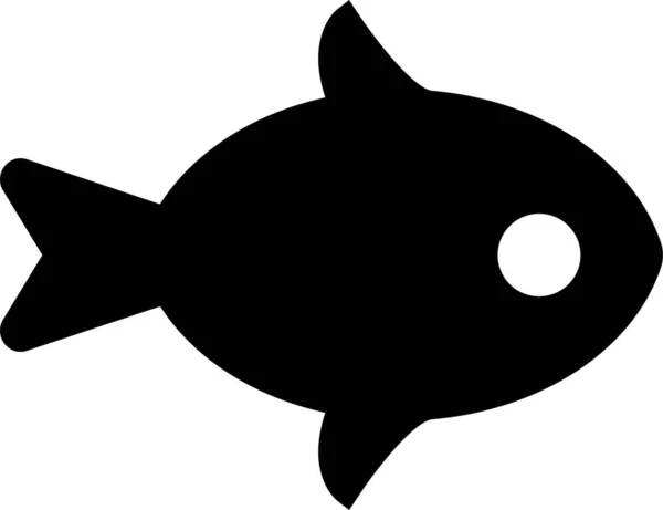 Pescado Pesca Icono Comida Estilo Sólido — Vector de stock