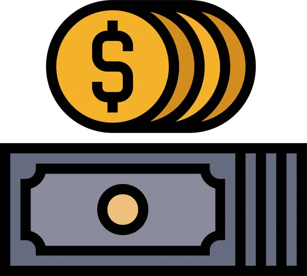 Τραπεζικό Εικονίδιο Μετρητών Τραπεζογραμματίων Στυλ Πλήρους Περιγράμματος — Διανυσματικό Αρχείο