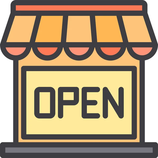 Handel Open Sale Icon Ausgefüllten Outline Stil — Stockvektor
