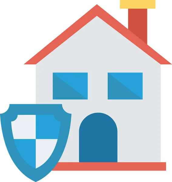 Casa Casa Ícone Proteção Estilo Plano — Vetor de Stock