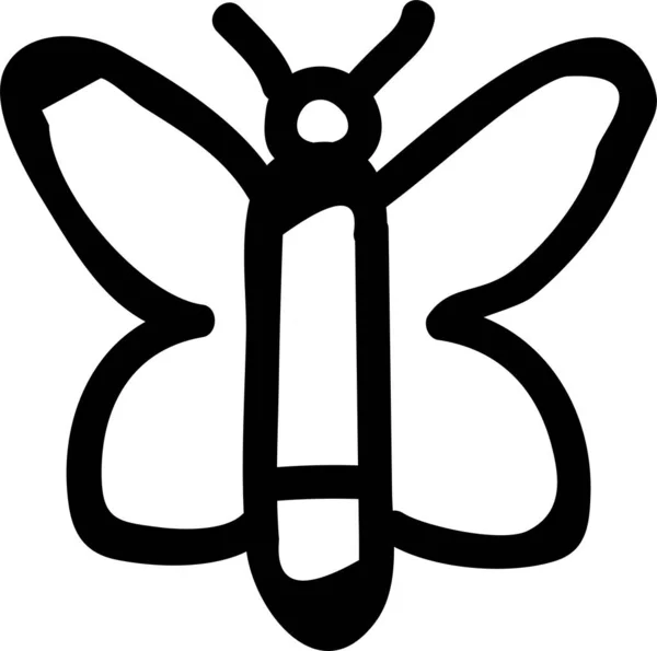 Красивая Иконка Цвета Бабочки Ручном Стиле — стоковый вектор