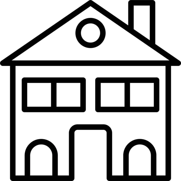 建筑风格简约的住宅图标 — 图库矢量图片