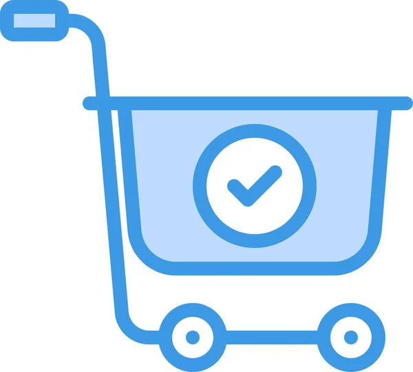 Carrito Compras Icono Comercio Estilo Contorno Lleno — Archivo Imágenes Vectoriales