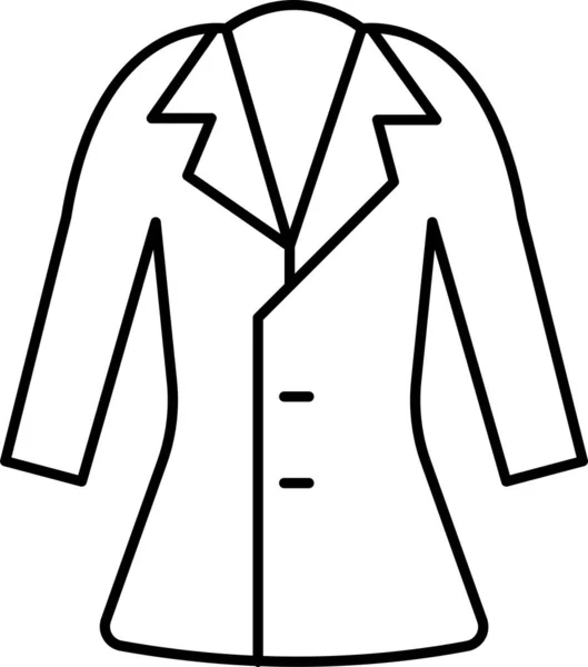 アウトラインスタイルのクロスコートファッションアイコン — ストックベクタ