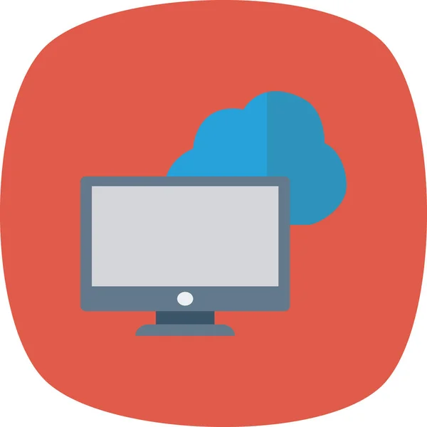 Ikona Cloud Monitor Online Płaskim Stylu — Wektor stockowy