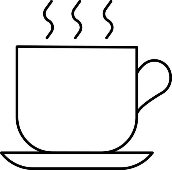 Pause Kaffeetasse Symbol Umriss Stil — Stockvektor