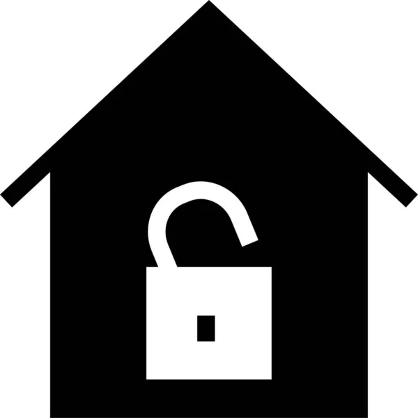 Σπίτι Openhome Ξεκλειδώσετε Εικονίδιο Στερεό Στυλ — Διανυσματικό Αρχείο