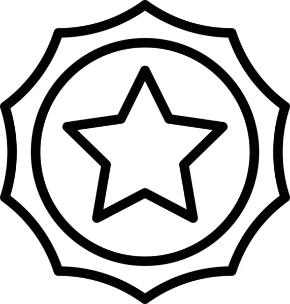 Icône Badge Réussite Dans Style Contour — Image vectorielle