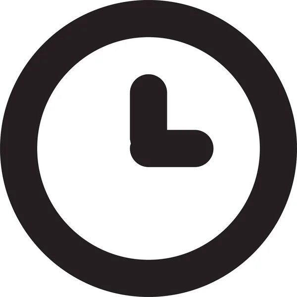 Reloj Hora Tiempo Real Icono Estilo Sólido — Vector de stock