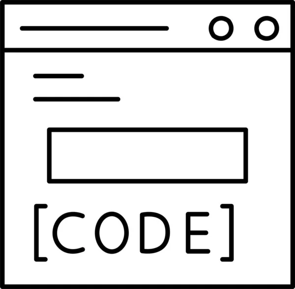 Navegador Codificación Icono Internet Estilo Esquema — Archivo Imágenes Vectoriales