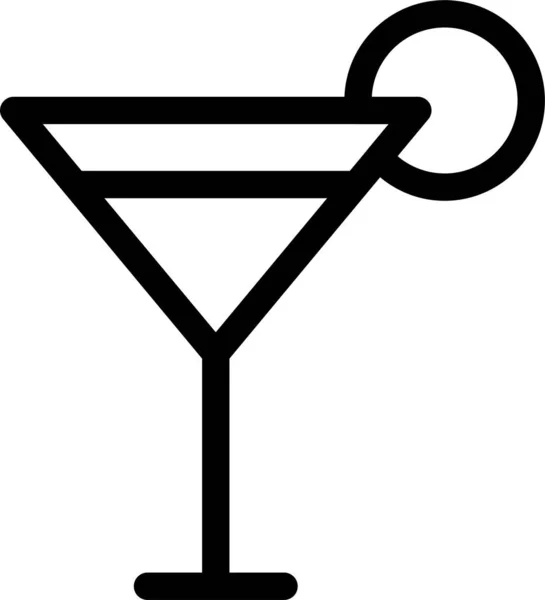 Напій Значок Скляного Соку Стилі Контур — стоковий вектор