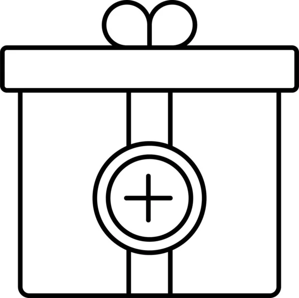 Box Gift Parcel Icon Outline Style — Stock Vector