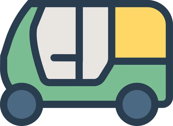 自动公共人力车图标在填充轮廓风格 — 图库矢量图片