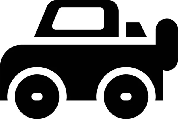 Auto Jeep Δημόσιο Εικονίδιο Στερεά Στυλ — Διανυσματικό Αρχείο