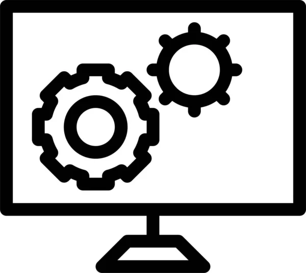 Configure Gear Preference Icon Outline Style — Stock Vector