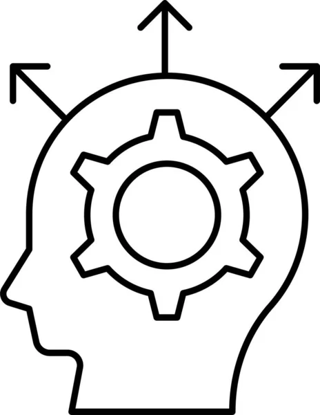 Brain Gear Manager Icon Outline Style — Stock Vector