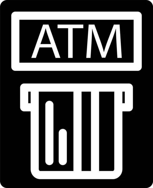 Ikona Karty Bankowej Bankomatu Stylu Solid — Wektor stockowy