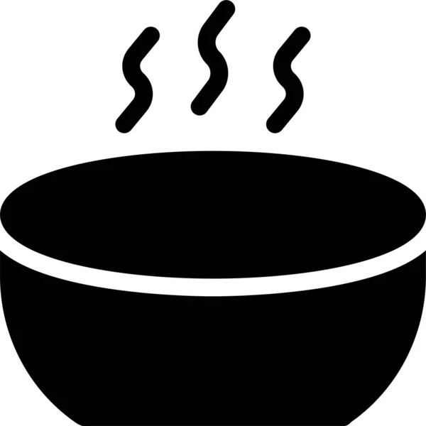 Skål Matlagning Mat Ikon Fast Stil — Stock vektor