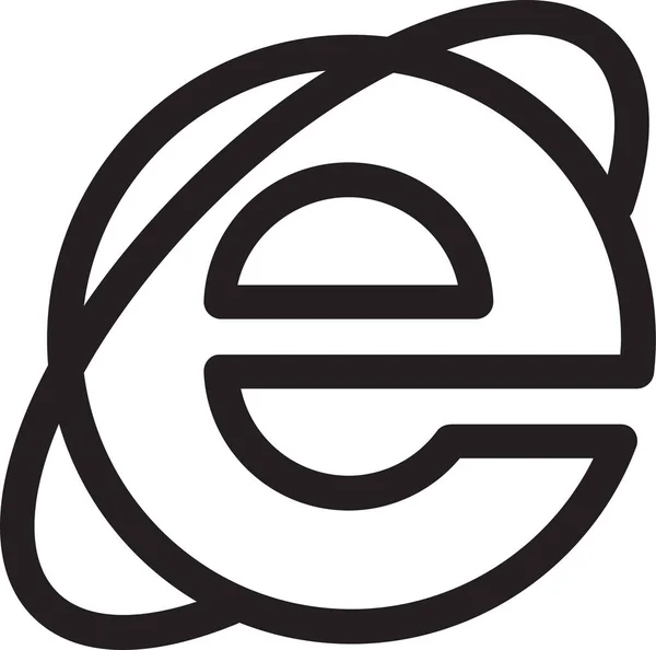 Browser Explorer Internet Icon Umrissstil — Stockvektor
