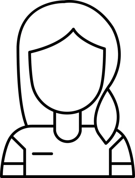 Avatar Familia Icono Femenino Estilo Del Esquema — Vector de stock